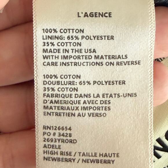 L'Agence Paris Adele Stove Pipe Jeans Size 24 High Rise Distressed Cropped NWT - Picture 11 of 12